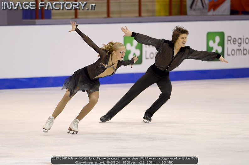 2013-03-01 Milano - World Junior Figure Skating Championships 5967 Alexandra Stepanova-Ivan Bukin RUS.jpg